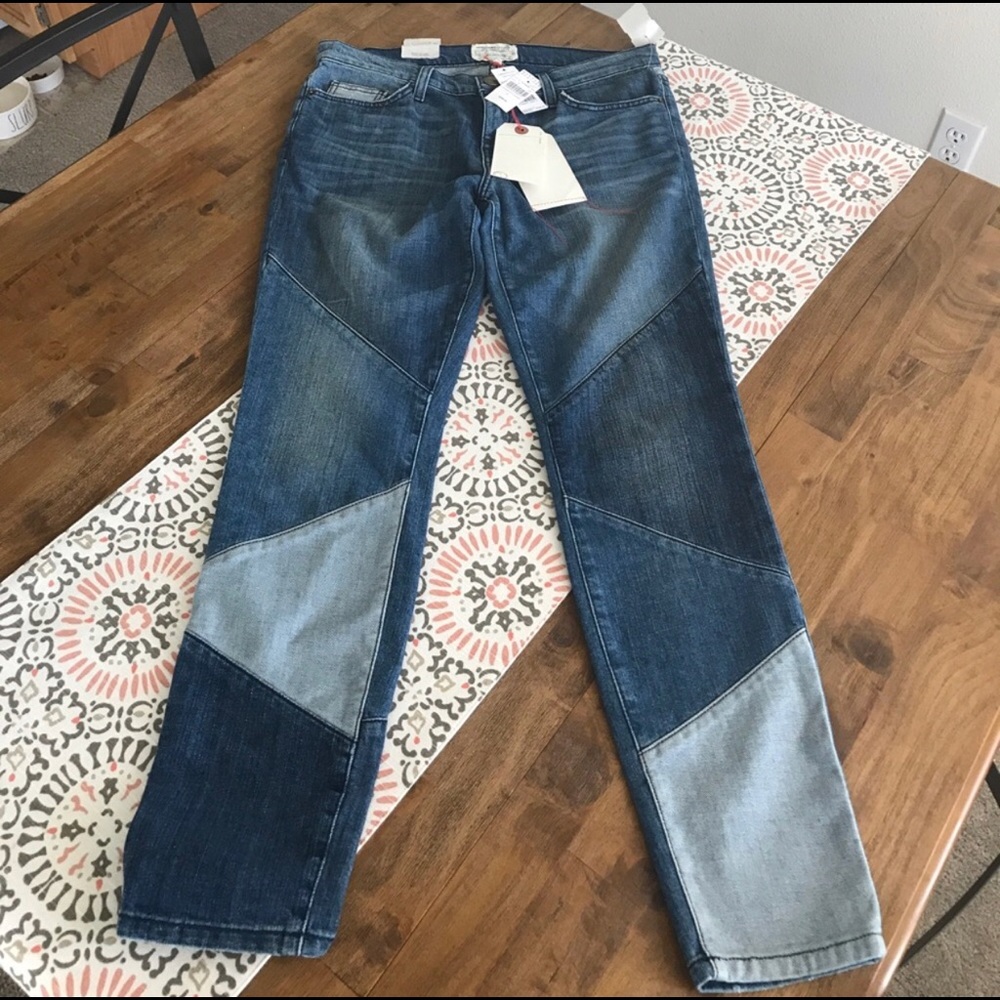 NWT Current/Elliott Patchwork Stiletto Jeans